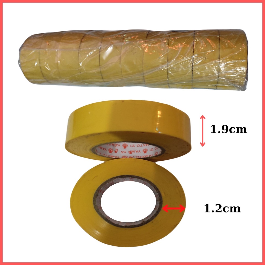 1 cây 10 cuộn băng dính điện màu Việt bãi chất lượng, chất keo dính, giá rẻ