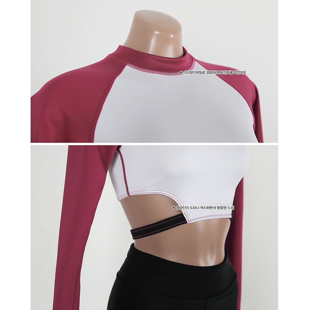 Lẻ áo bơi nữ dài tay croptop thun lạnh dày đẹp | WebRaoVat - webraovat.net.vn