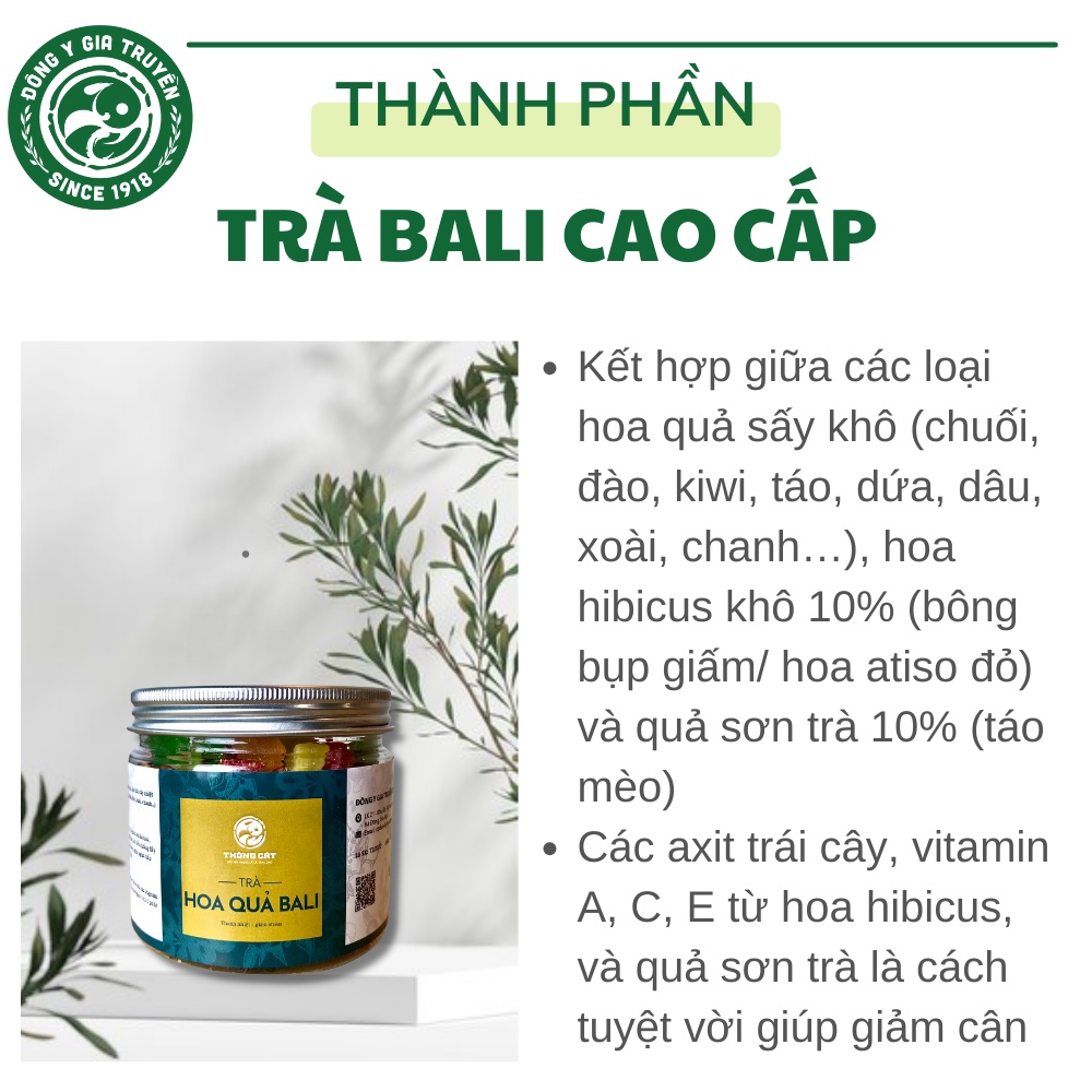 Trà hoa quả Bali THÔNG CÁT 1918 Trà hoa quả thơm ngon, thanh nhiệt giải độc, bổ sung vitamin A, B1, C, D, tăng đề kháng