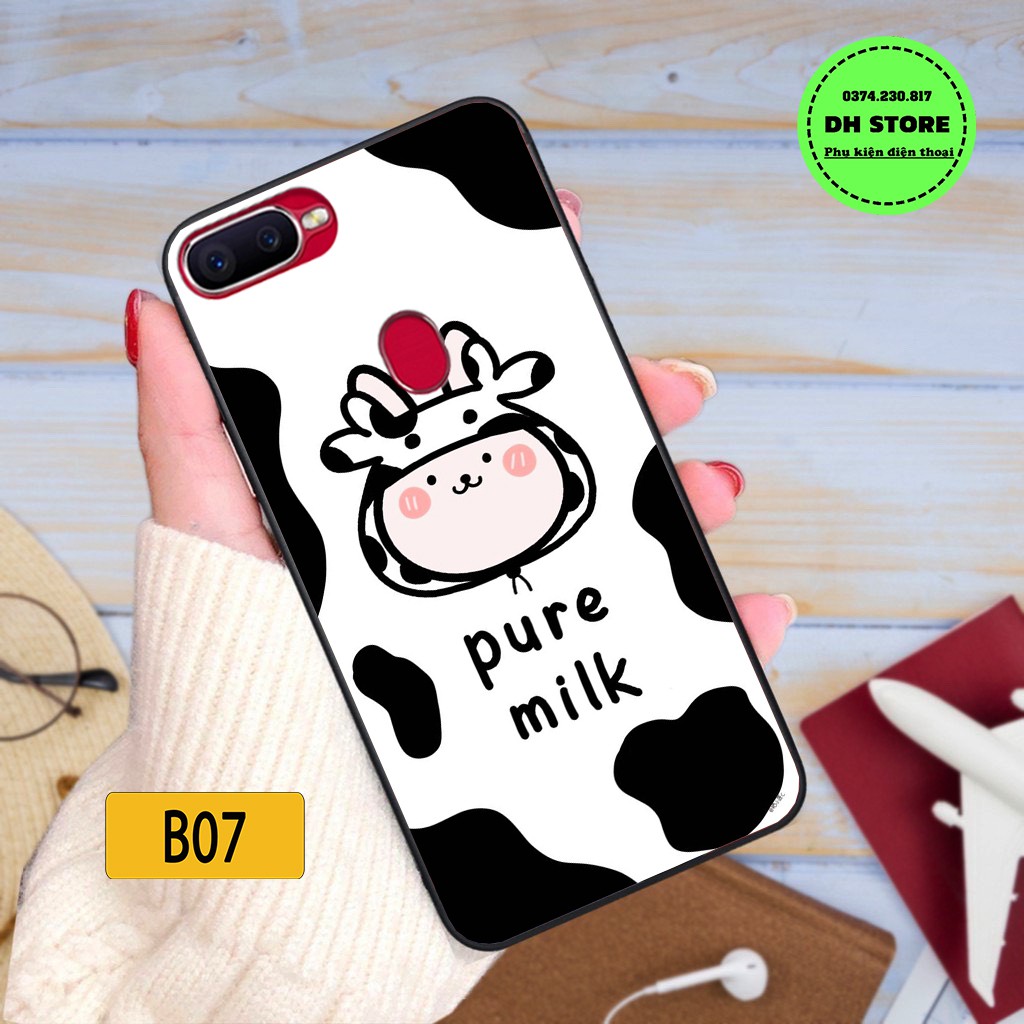 Ốp lưng điện thoại OPPO A5S - A7 - A12 - F9  in hình bò sữa cute, chất liệu in UV cao cấp, siêu rẻ, siêu bền, siêu đẹp.