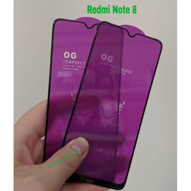 Kính Cường Lực OG Cho Xiaomi Redmi Note 8 Full Màn Hình Siêu Chịu Lực - Khoan không thủng