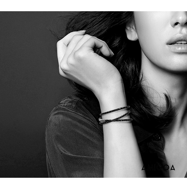 Vòng Tay Da Bện Nhiều Lớp Cho Nam Và Nữ