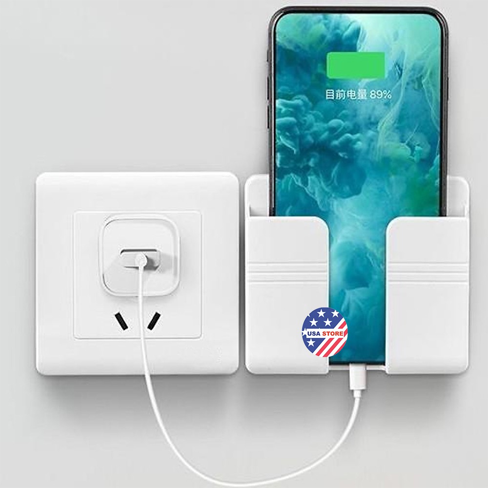 (CAO CẤP) Kệ Dán Tường Để Điện Thoại,Điều Khiển Remote Xẻ Rãnh Tiện Lợi - Khay Đựng Điện Thoại Dán Tưòng #giadodienthoai
