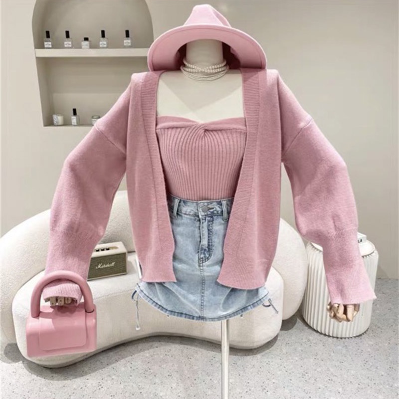 Set Áo Cardigan Kèm Áo Quây Hàng Quảng Châu SA1001-Teen 888