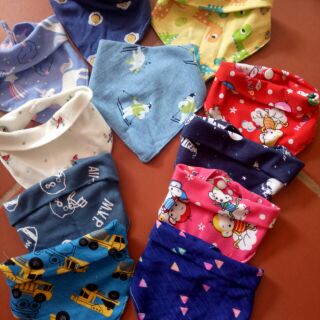 combo 10 khăn yếm cúc bấm loại cotton đẹp