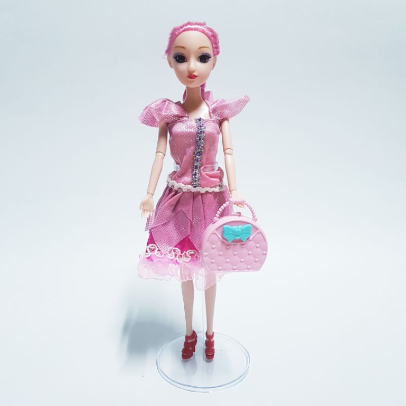 Búp bê tóc dài túi xách xoay full các khớp 30cm