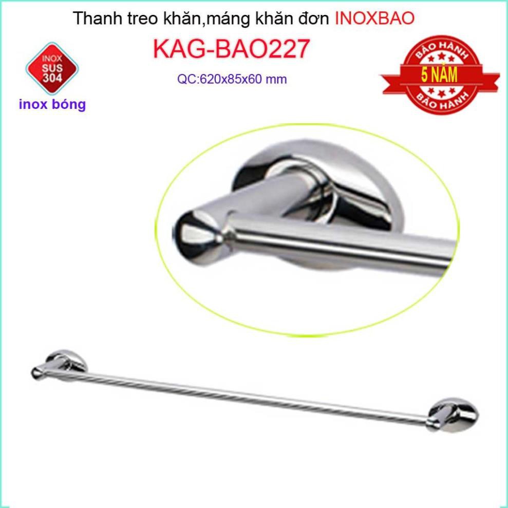 Thanh máng khăn Inox Bảo, thanh treo khăn inox 304, vắt khăn SUS304 KAG-BAO227