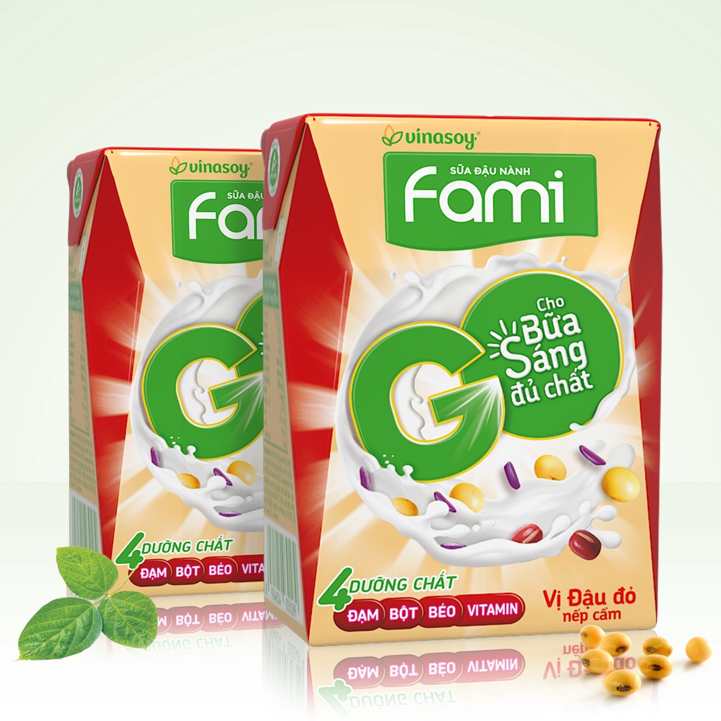 Thùng sữa đậu nành Fami Go Đậu đỏ (36 hộp x 200ml)