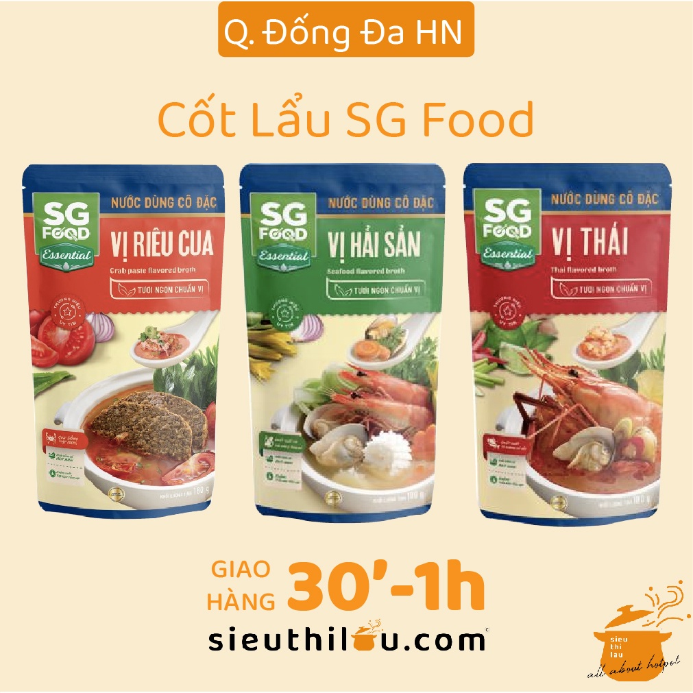 Nước Cốt Lẩu Cô Đặc SG Food đủ vị - Cốt Lẩu Sài Gòn Food - Siêu Thị Lẩu