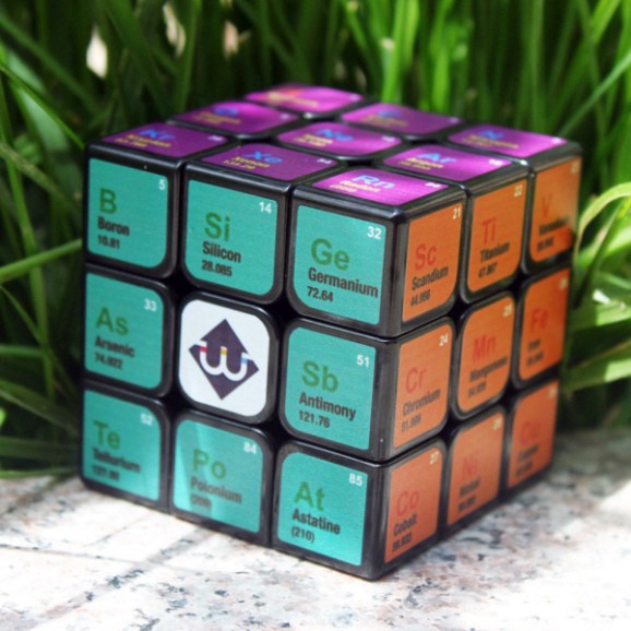 Khối rubik lắp ghép 3x3x3 in bảng tuần hoàn nguyên tố hóa học cho bé