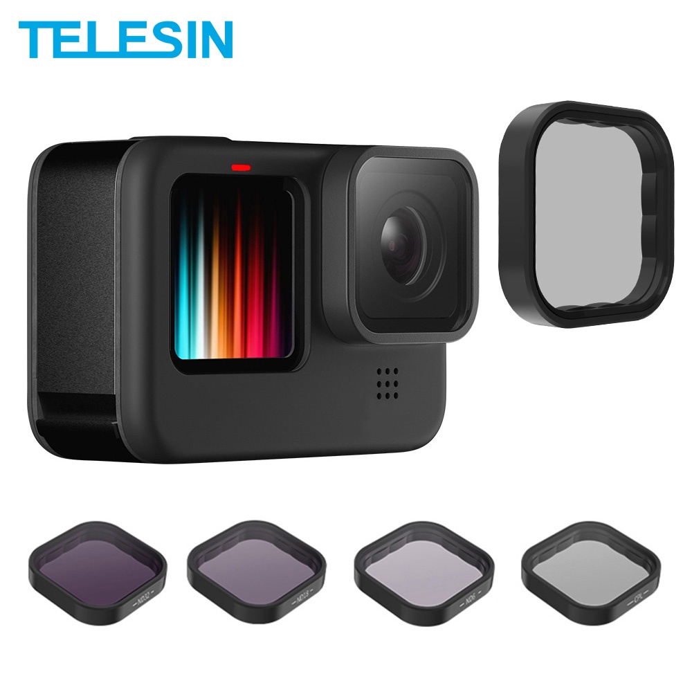 Telesin Bộ Lọc ND8 ND16 ND32 CPL Bằng Hợp Kim Nhôm Cho Camera Hành Trình GoPro Hero 9 10 11