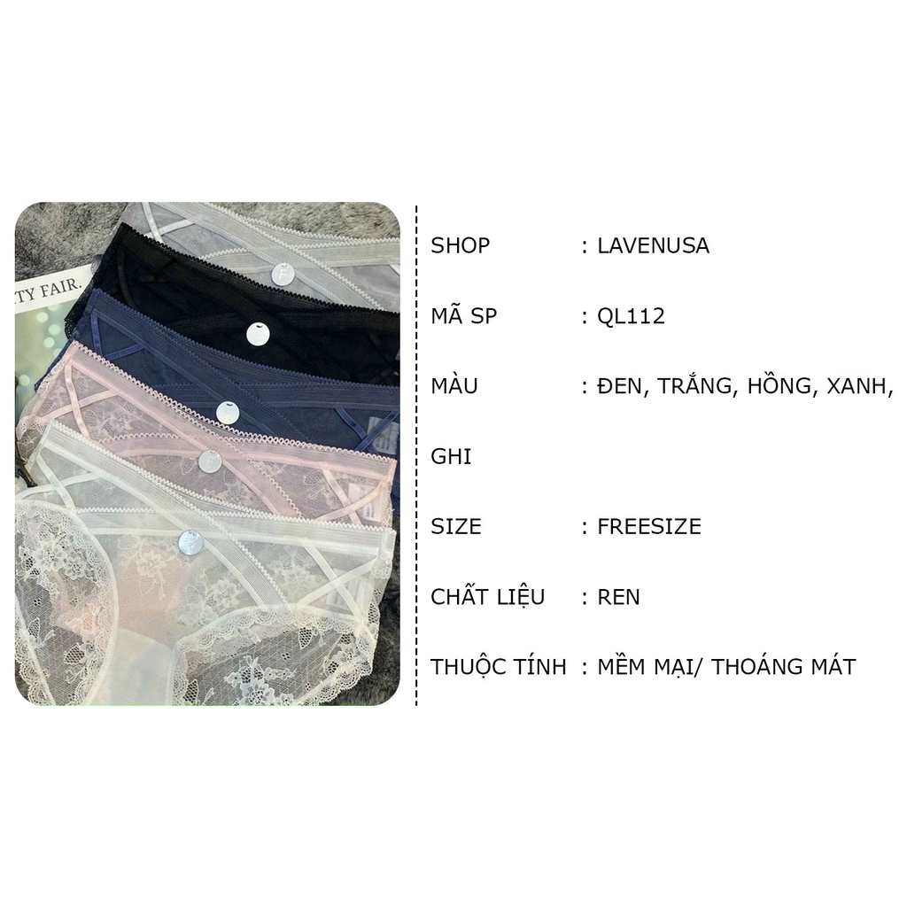 Quần lót ren nữ cạp chéo gợi cảm quyến rũ siêu đẹp freesize LAVENUSA QL112