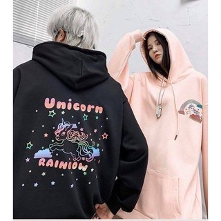 HDPQ - Áo khoác hoodie phản quang nỉ bông mẫu unicorn