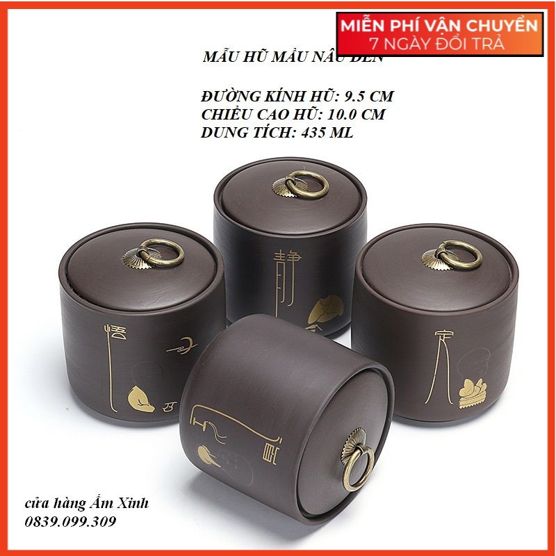 Hũ, Bình đựng trà bằng gốm (cỡ lớn, nắp rất khít)