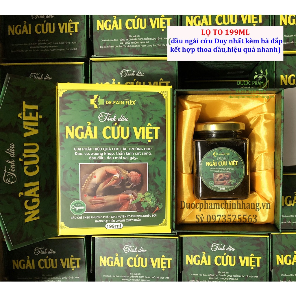 Tinh dầu ngải cứu 199ml, dầu ngải cứu giảm  đau cơ xương khớp có bã đắp đi kèm HIỆU QUẢ NHANH ( 199ML)