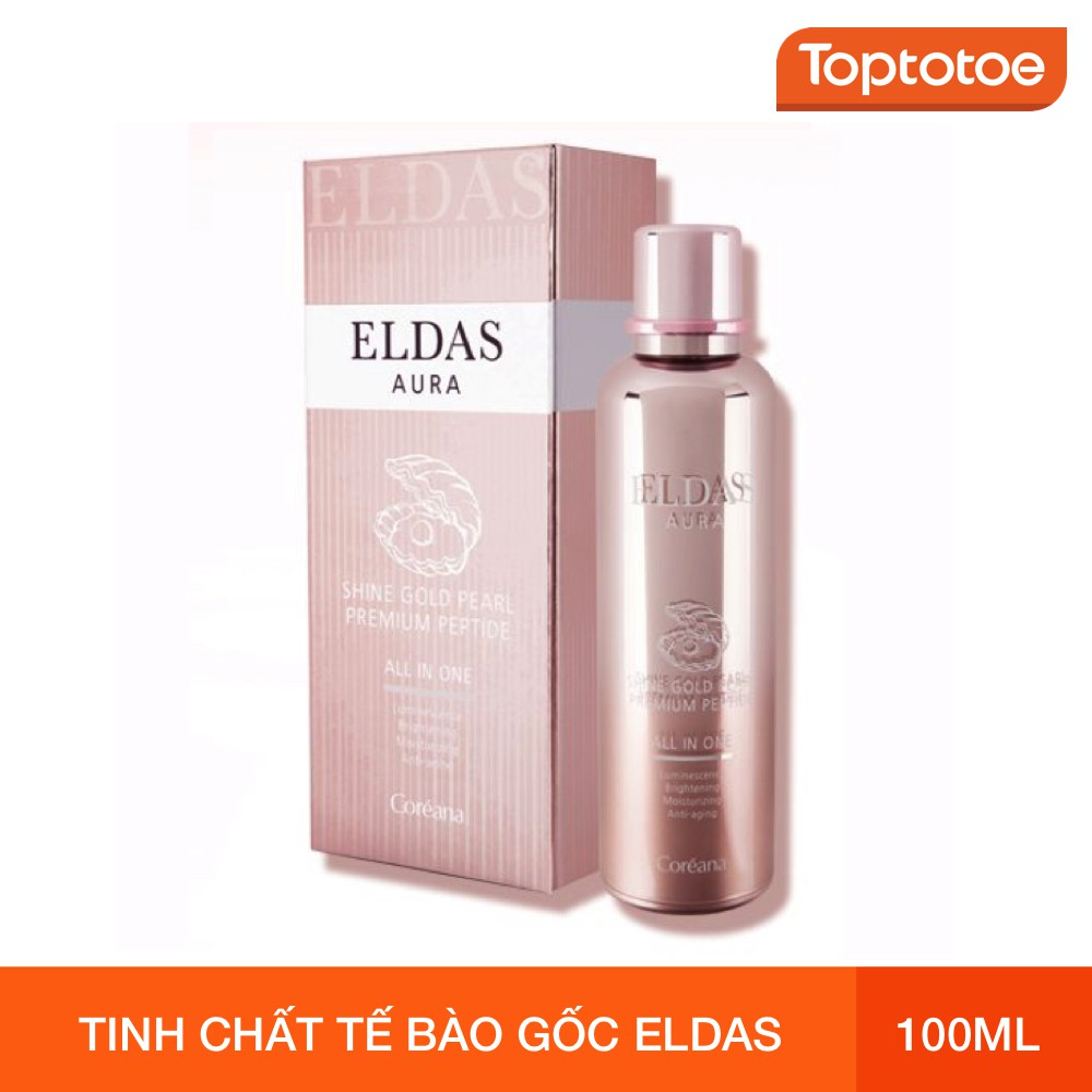 Tinh Chất Tế Bào Gốc Eldas Aura Shine Gold Pearl Premium Peptide All In One 100ml