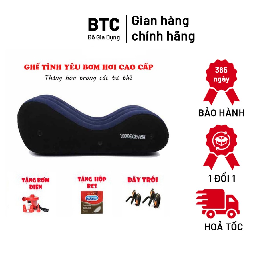 Ghế tình yêu bơm hơi,TẶNG KÈM BƠM VÀ BCS và DÂY TRÓI - Ghế cho cặp đôi - Lỗi 1 đổi 1 trong 7 ngày(Che tên khi gửi hàng)