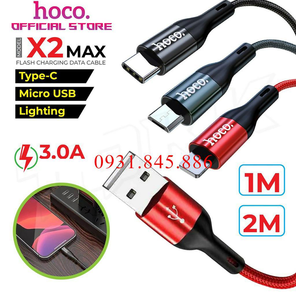 ⚡Mới⚡Dây Cáp Sạc Nhanh Siêu Bền Chính Hãng Hoco X2 X14 3A 18W Dài 1M 2M Type C /Miro USB/Cho Ip6 Plus 6s 7 8 Plus Xs Max