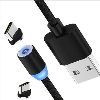 (CÓ LED) CÁP SẠC HÍT NAM CHÂM DÂY DÙ 1M CỔNG IPHONE/TYPE-C/ANDROID