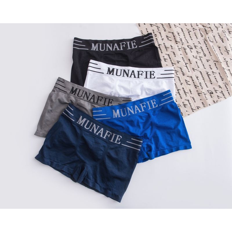 FREE SHIP 50k! Quần Sịp Đùi Co Giãn 4 Chiều, Quần Lót Nam Boxer Munafie, Free size, Mỗi Quần 1 Túi Zip Sang Trọng