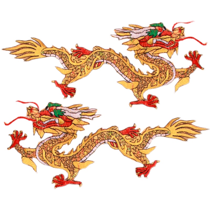 Miếng Dán Vải Thêu Hình Rồng Trung Hoa Độc Đáo