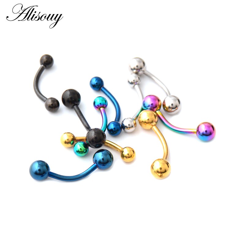 Alisouy 1 Khuyên Xỏ Mũi / Môi / Tai / Mũi / Cơ Thể Hình Móng Ngựa Dạng Cong