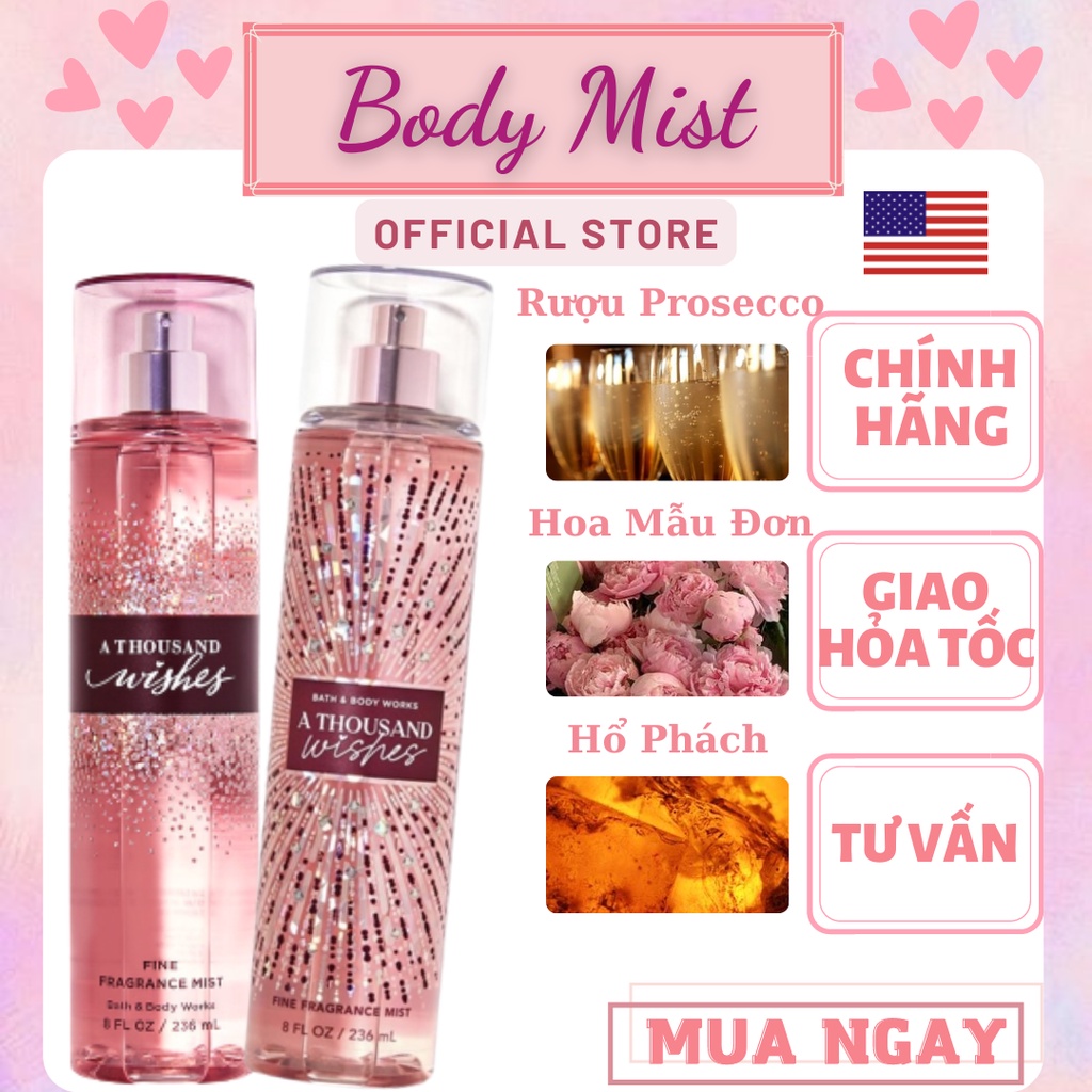 Xịt Thơm Toàn Thân Bath And Body Works - A Thousand Wishes Body Mist