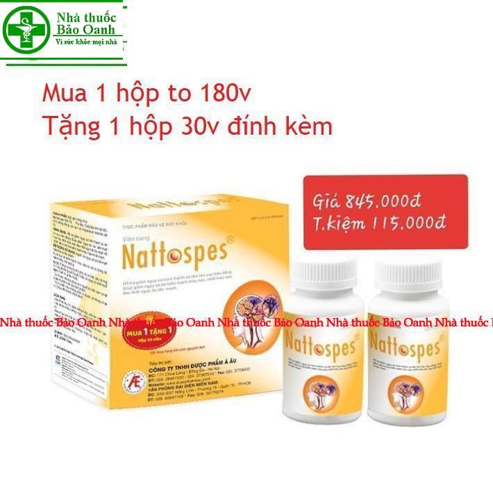 Nattospes (Lọ 180 Viên) Tặng Kèm Hộp 30 Viên - Viên Uống Hỗ Trợ GiảmTai Biến Mạch Máu Não