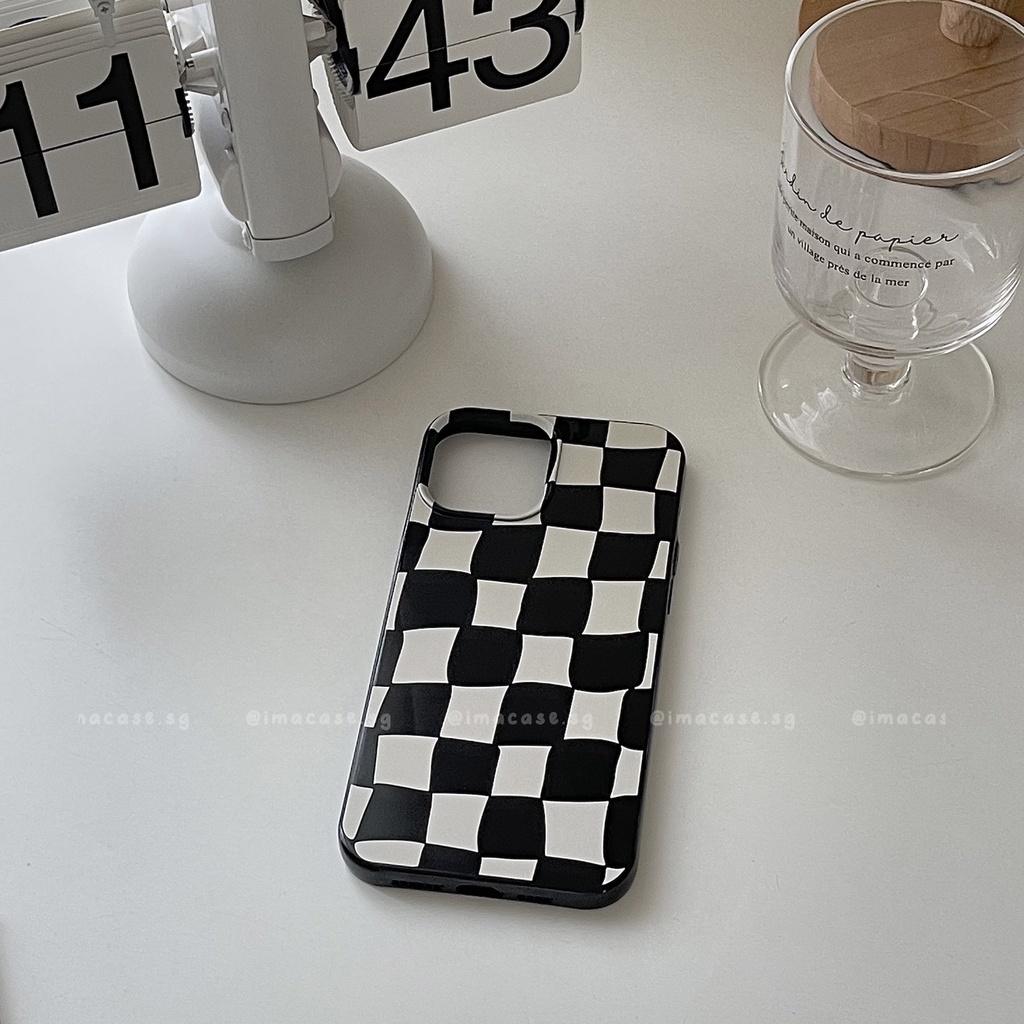 Ốp lưng iPhone Caro đen in hình dễ thương, case điện thoại in chữ nhiều màu nhựa dẻo chống sốc ImaCase