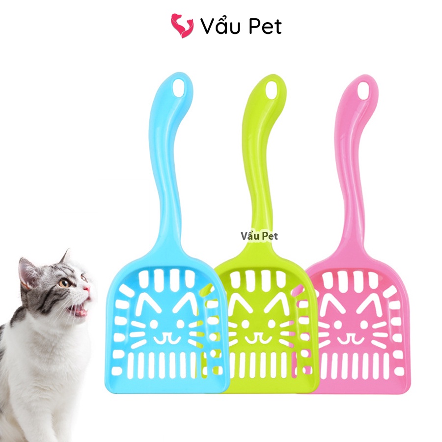 Xẻng xúc cát vệ sinh cho mèo - Xẻng hốt cát dọn vệ sinh phân cho mèo Vẩu Pet Shop