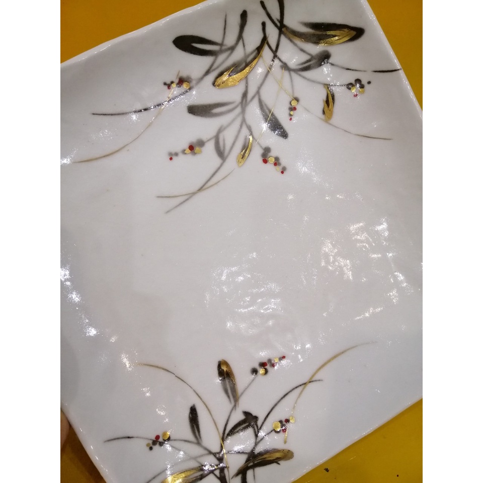 Đĩa sứ hình vuông nội địa Nhật, size 27cm (mã 916)