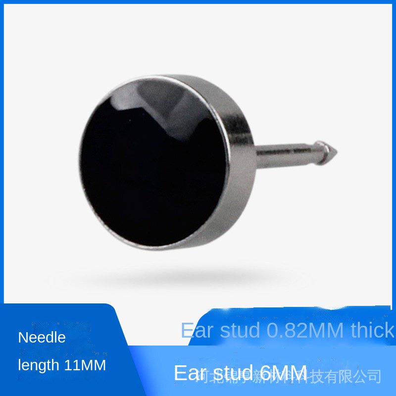 Khuyên Xỏ Tai Màu Đen Dùng Một Lần Phong Cách Punk Cá Tính Cho Nam Nữ