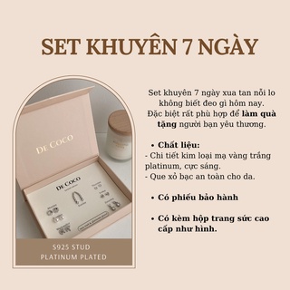 Set khuyên tai 7 ngày DECOCO ACC ACC (kèm hộp trang sức cao cấp) DECOCO ACC ACCESSORIES