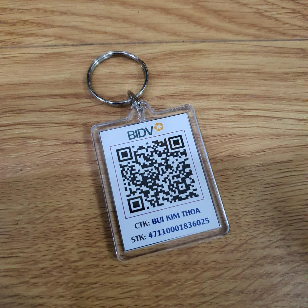 Móc khoá in mã QR code, in STK theo yêu cầu. In hình cá nhân