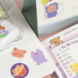 (UP7)sticker gấu nhiều màu sắc