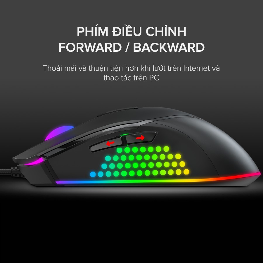 Chuột Gaming HAVIT MS814, 16 Triệu Màu RGB, 6 Chế Độ DPI, Tích Hợp 7 Nút Điều Chỉnh - Chính Hãng BH 12 Tháng Dizigear