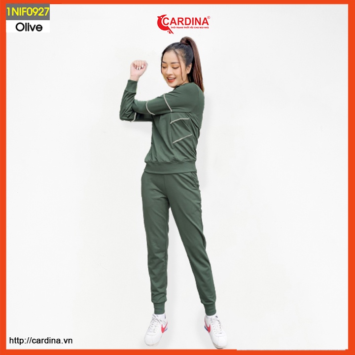 Bộ nỉ nữ CARDINA chất cotton da cá cao cấp dáng thể thao năng động trẻ trung