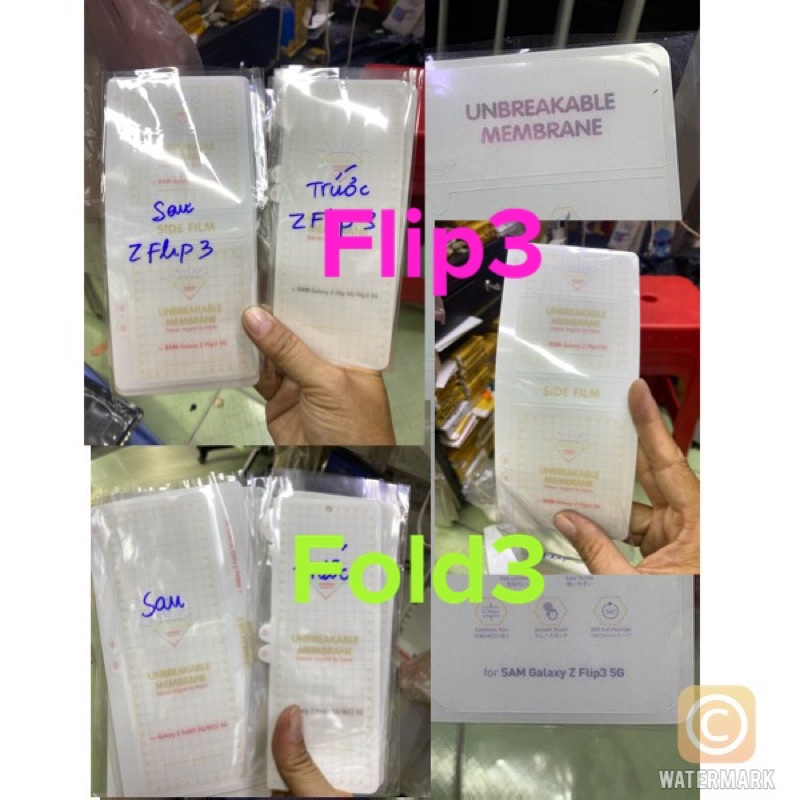 Miếng dán PPF Sámung Galaxy Z Fold3/ Fold 3, Z Flip 3/ Flip3 mặt trước và mặt sau; tặng kèm bọu