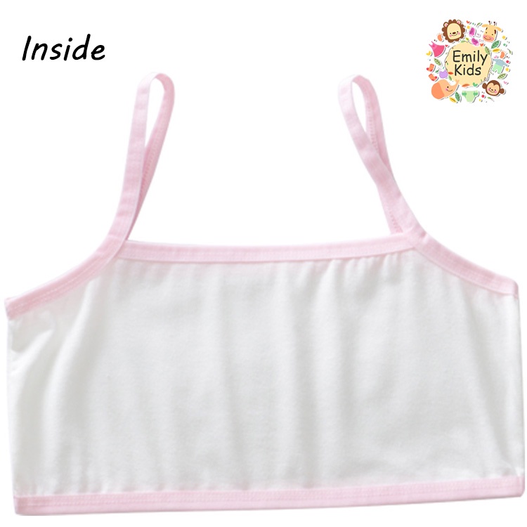 Áo Ngực Cotton Mềm Thoáng Khí In Họa Tiết Ngẫu Nhiên Cho Tuổi Teen 8-16 Tuổi