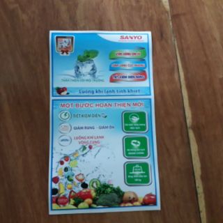 Tem dán tủ lạnh Sanyo mẫu 3