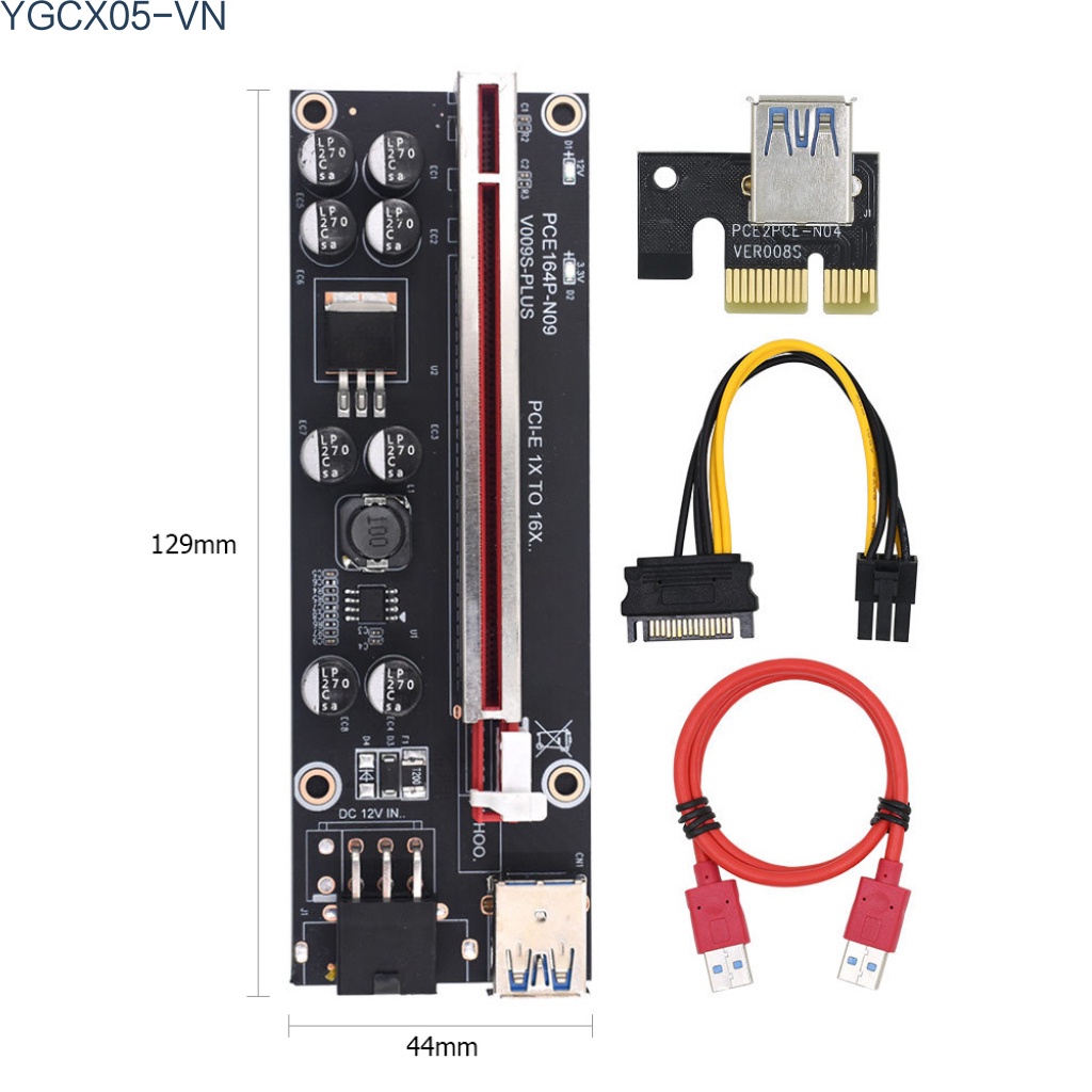 Card Đồ Họa Ver009S Plus Pci-E 1x Sang 16x Usb 3.0 Sata Sang 6pin Thẻ | BigBuy360 - bigbuy360.vn