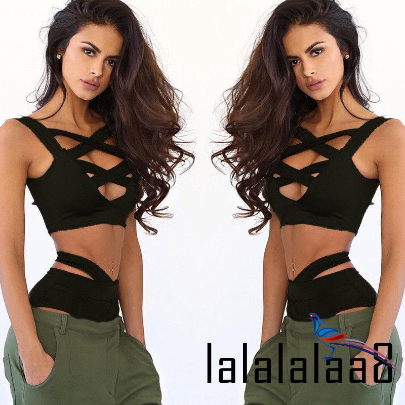 Bộ bikini màu trơn trang trí dây đan chéo khoét sâu có đệm nâng ngực gợi cảm cho nữ | BigBuy360 - bigbuy360.vn