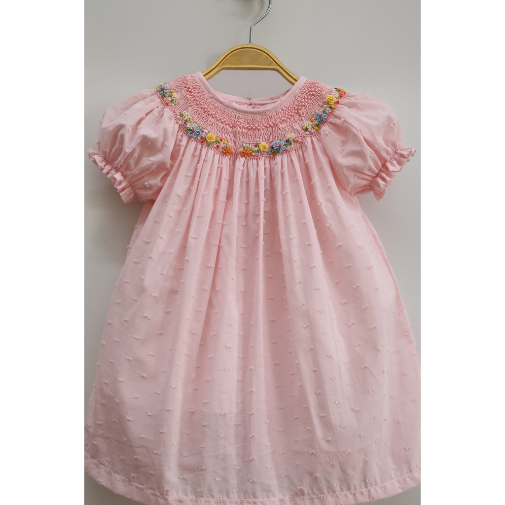 ĐẦM SMOCK ĐÔI MẸ VÀ BÉ TH HỒNG DÂU
