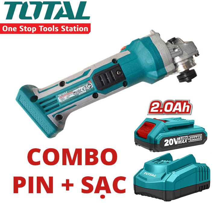 MÁY MÀI GÓC DÙNG PIN 20V (100MM) TOTAL TAGLI1001 [CHÍNH HÃNG] MÁY MÀI GÓC CẦM TAY MINI [RẺ] MÁY CẮT PIN INGCO