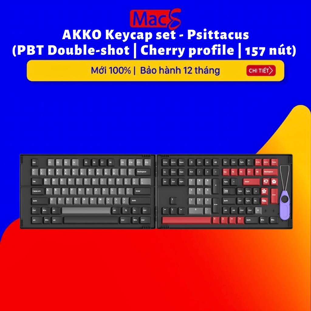 [Mã 254ELSALE giảm 7% đơn 300K] Nút bàn phím AKKO Keycap set – Psittacus (PBT Double-Shot/Cherry profile/157 nút)