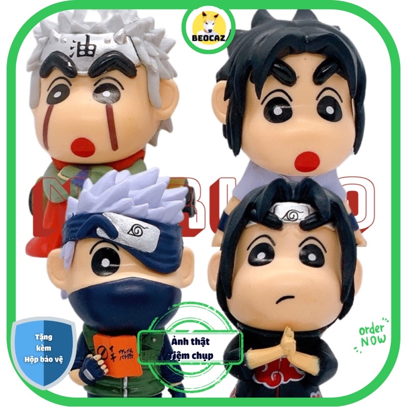 Mô hình Shin Chan Crayon Cậu Bé Bút Chì Naruto Itachi Kakashi Sasuke Jiraiya Gaara Đồ Chơi Beocaz dễ thương quà tặng