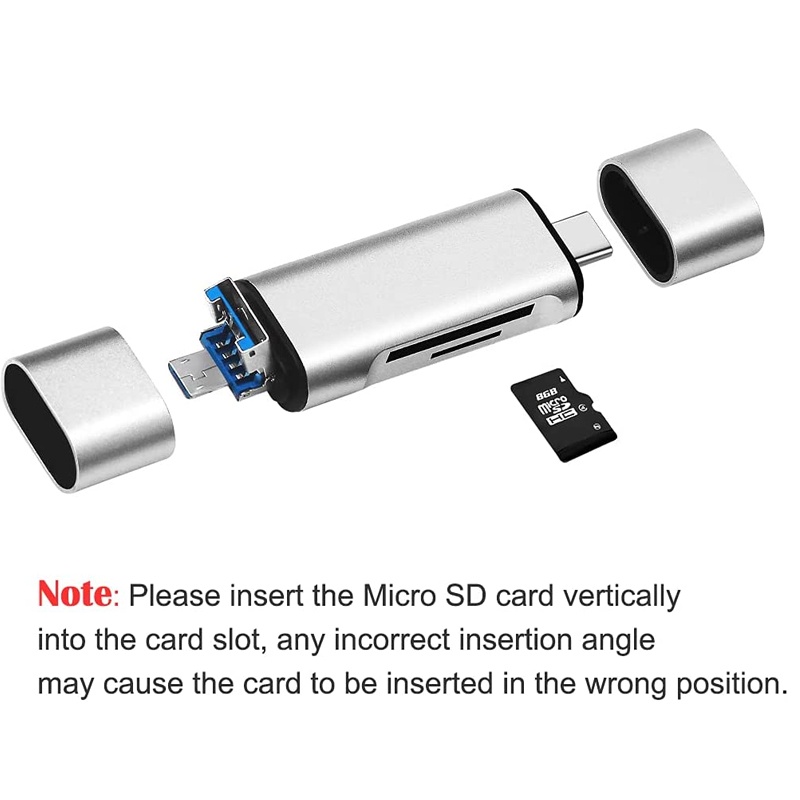 Đầu đọc thẻ nhớ sd micro sd 3 trong 1 với cổng usb c micro usb otg cho pc laptop macbook