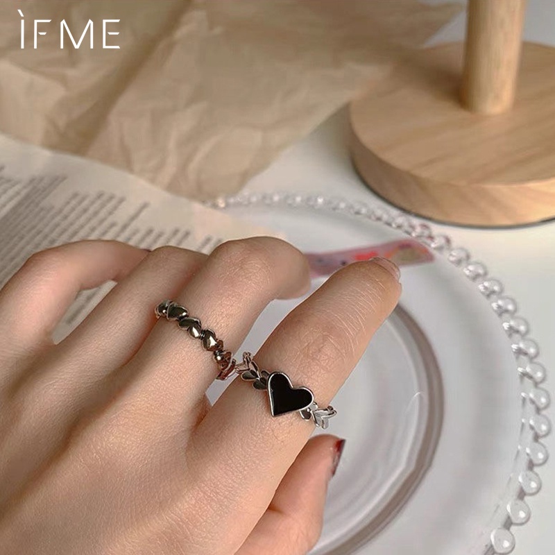 IF ME Bộ Nhẫn Thời Trang Cổ Điển Hình Trái Tim Cho Nữ