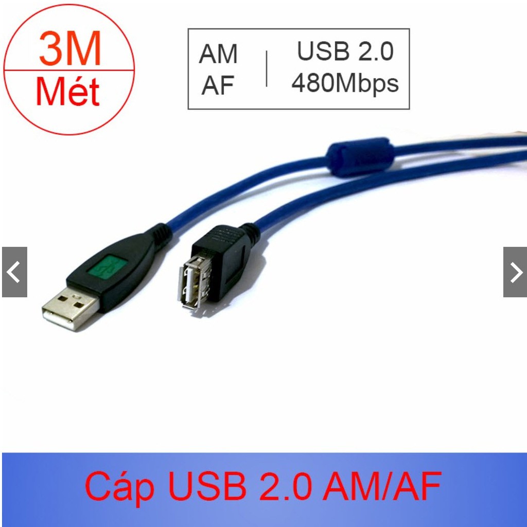 [HCM - Giá sĩ ]Cáp nối dài USB 2.0 3m KingMaster AMAF03001