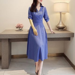 ĐẦM XÒE CHIFFON NÚT XÉO